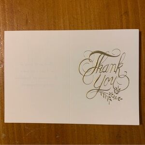 Lot of 16 Thank You Cards Notes Envelopes Cream Gold